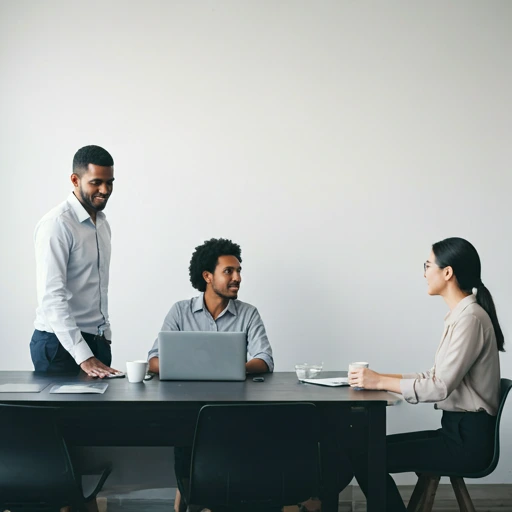 Modern office interior with team working together